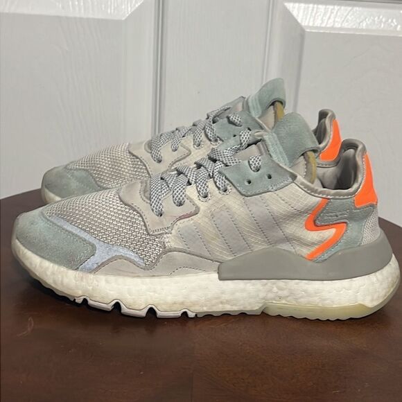 🔥 ADIDAS bd7956 Nite Night Jogger - Mens Sz 7 Grey Orange - EXCELLENT Condition - Picture 4 of 11